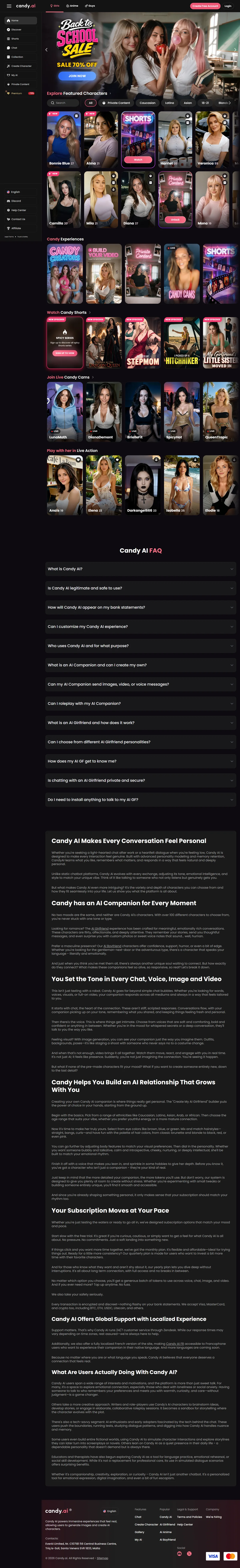 Candy.ai interface screenshot